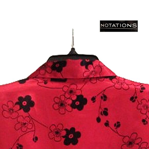 NOTATIONS NWOT Old Money Floral Satin Collared Button-Down Shirt S - Picture 10 of 12
